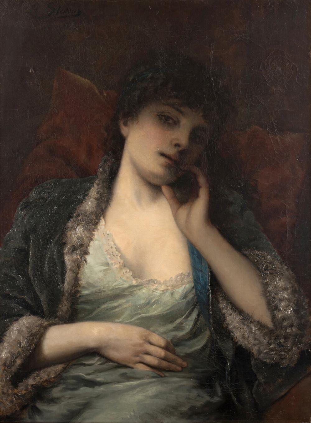 Alfred Stevens comparable auction result: alfred stevens belgian 1823 1906 portrait of a lady