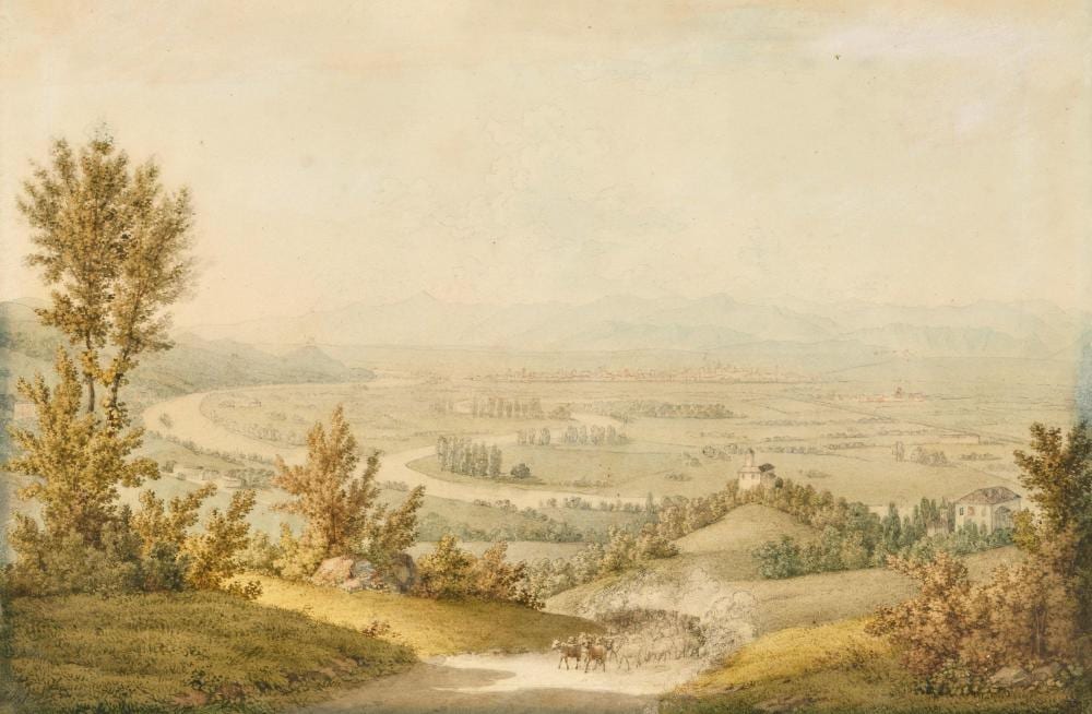 Moritz (1856) Gottlieb comparable auction result: moritz friedrich wilhelm flusslandschaft in oberitalien