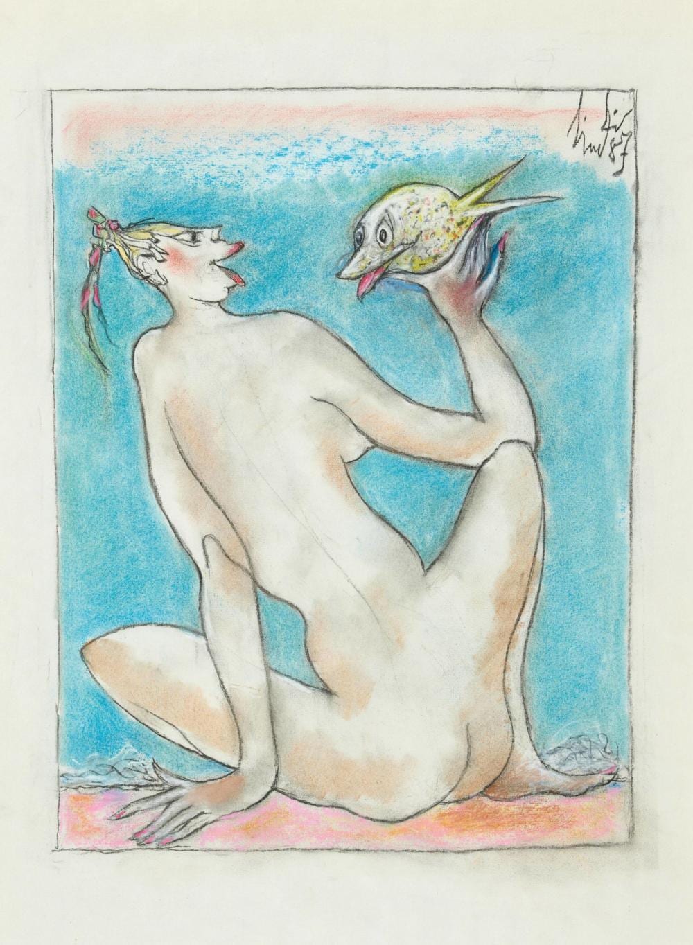 Albert Lindi comparable auction result: lindi eigtl lindegger albert frau mit fisch