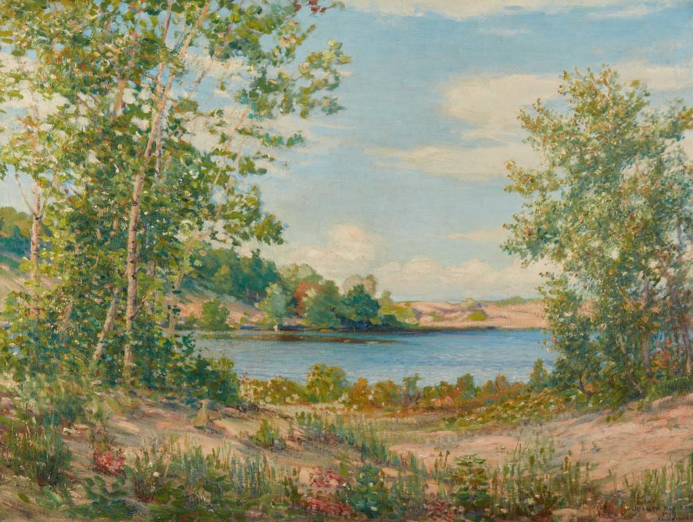 Joseph Kleitsch comparable auction result: joseph kleitsch hungarian american 1882 1931 saugatuck michigan lake wildflowers 1919 oil on canvas 30 x 40in 76 x 102cm
