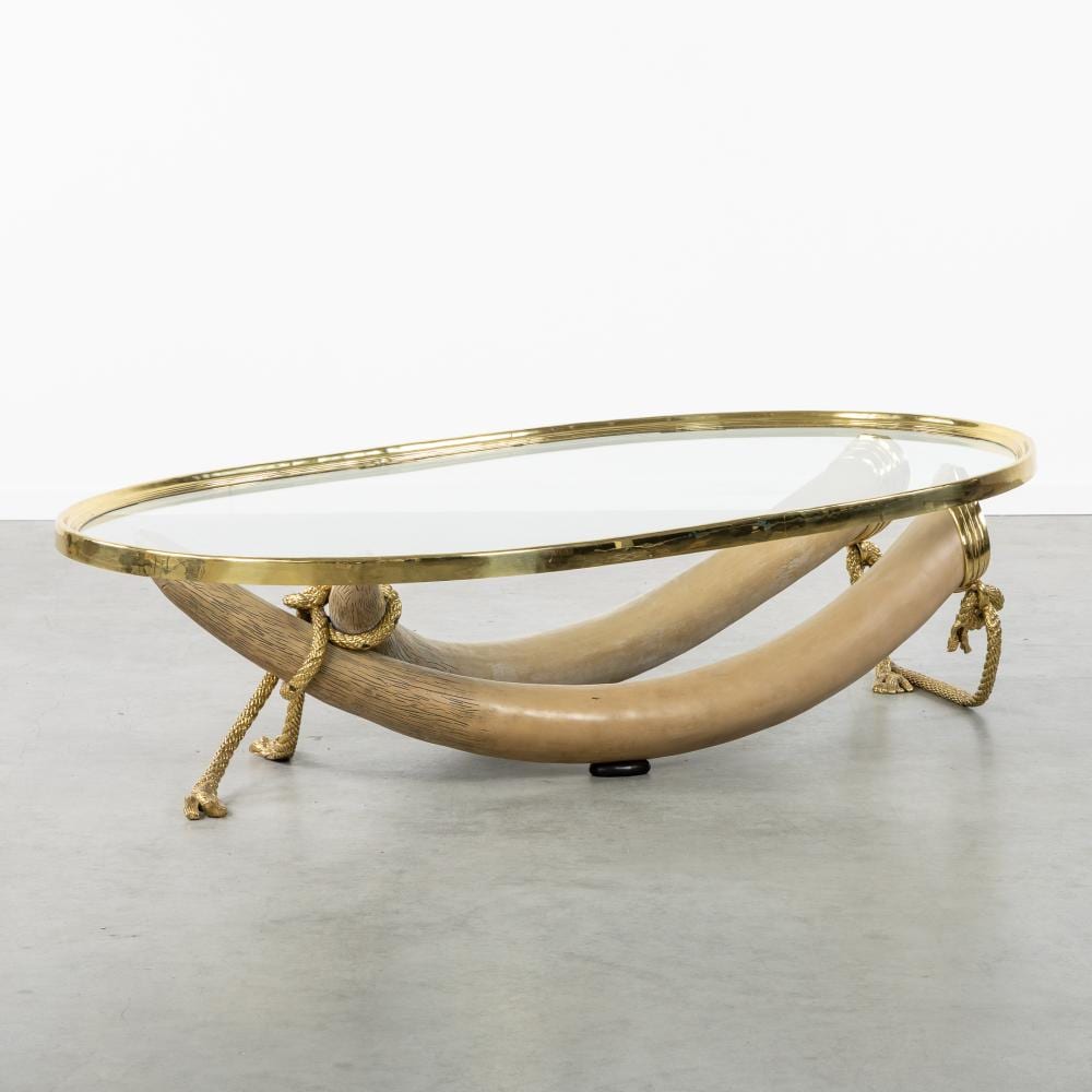Italo Valenti comparable auction result: italo valenti 1912 1995 for valenti a coffee table with faux elephant tusks spain circa 1970