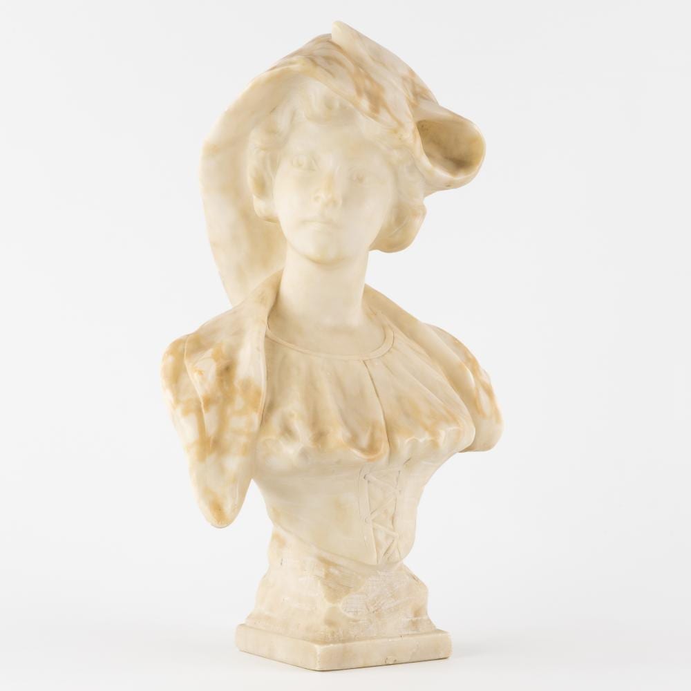 Auguste Henri Carli comparable auction result: auguste henri carli 1868 1930 bust of a young lady sculptured alabaster