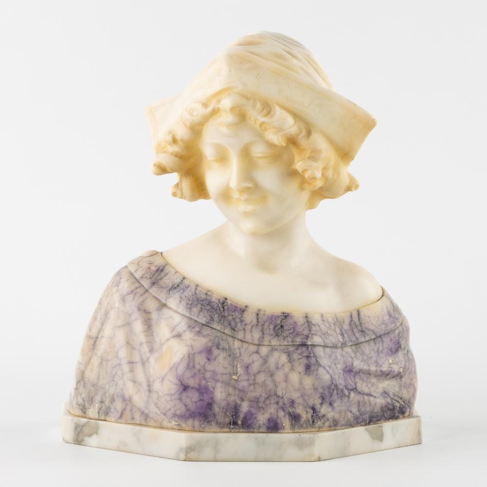 Auguste Henri Carli comparable auction result: auguste henri carli 1868 1930 bust of a young lady multicoloured alabaster