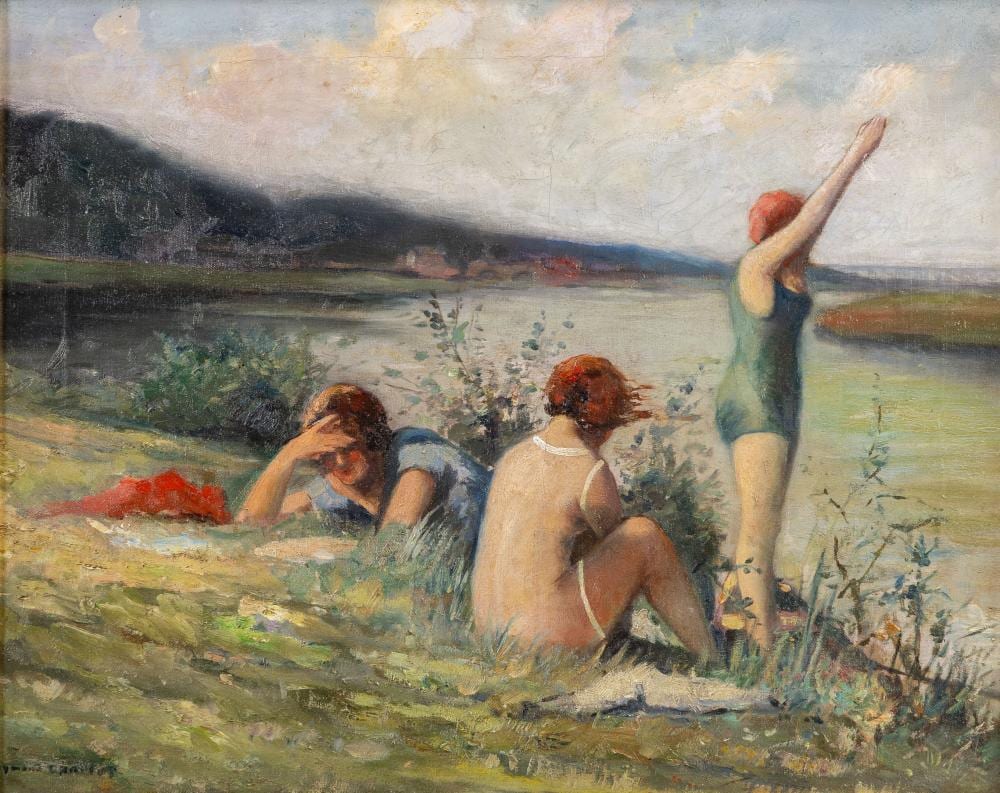 Raymond Charlot comparable auction result: raymond charlot 1879 the bathers oil on canvas