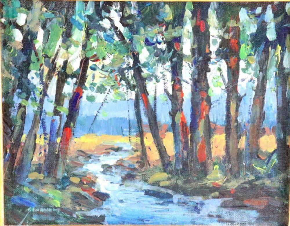 Michael Schofield comparable auction result: michael schofield hidden creek oil painting on panel
