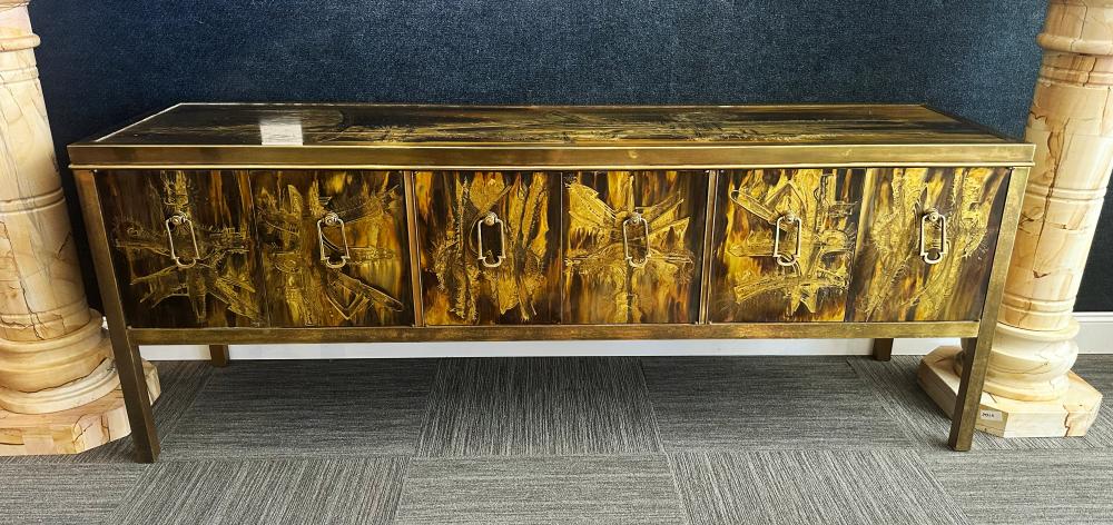 Bernhard Rohne comparable auction result: bernhard rohne acid etched brass credenza