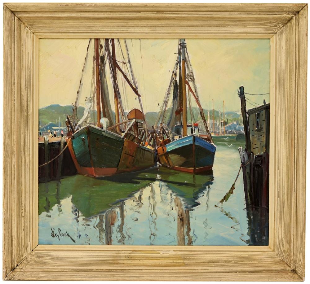 Otis Cook comparable auction result: otis cook 1900 1980 gloucester harbor