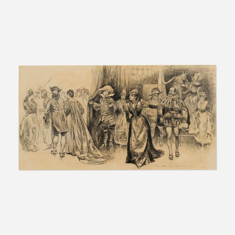 Charles Dana Gibson comparable auction result: charles dana gibson masquerade ball