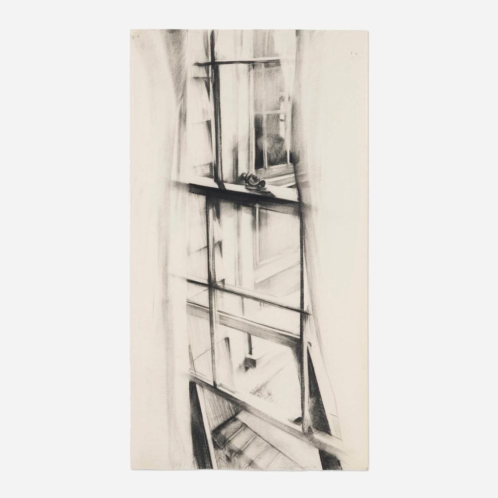 Michael Mazur comparable auction result: michael mazur building corner window view