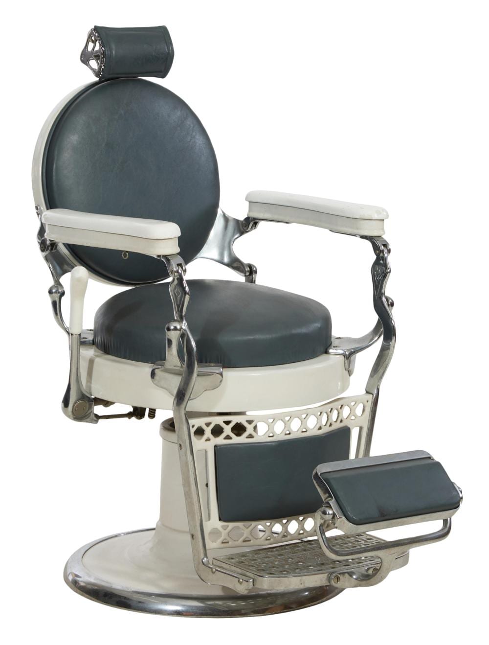 Emil J. Paidar Barber Chair, Chicago, IL., early 20th c., H.- 52 in., W.- 24 1/4 in., D.- 40 in. sold by Crescent City Auction Gallery, lot 337 — auction record photograph