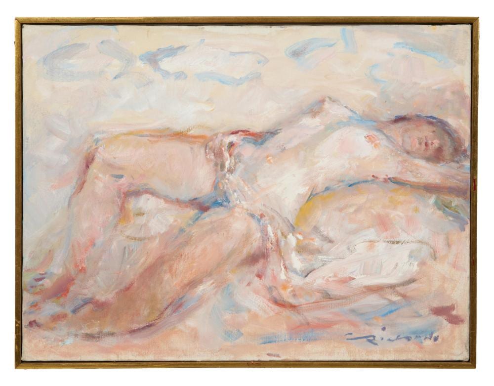 Charles Richards comparable auction result: charles richards american louisiana 1906 1992 sleeping female nude h 18 in w 24 in framed h 19 in w 24 3 4 in