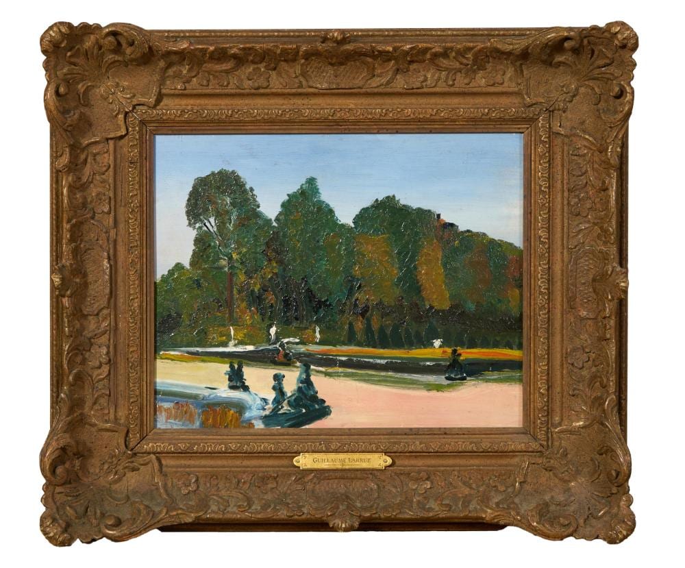 Guillaume Larrue comparable auction result: guillaume larrue french 1851 1935 parc de versailles 1882 h 9 1 4 in w 13 in framed h 15 1 4 in w 17 1 4 in