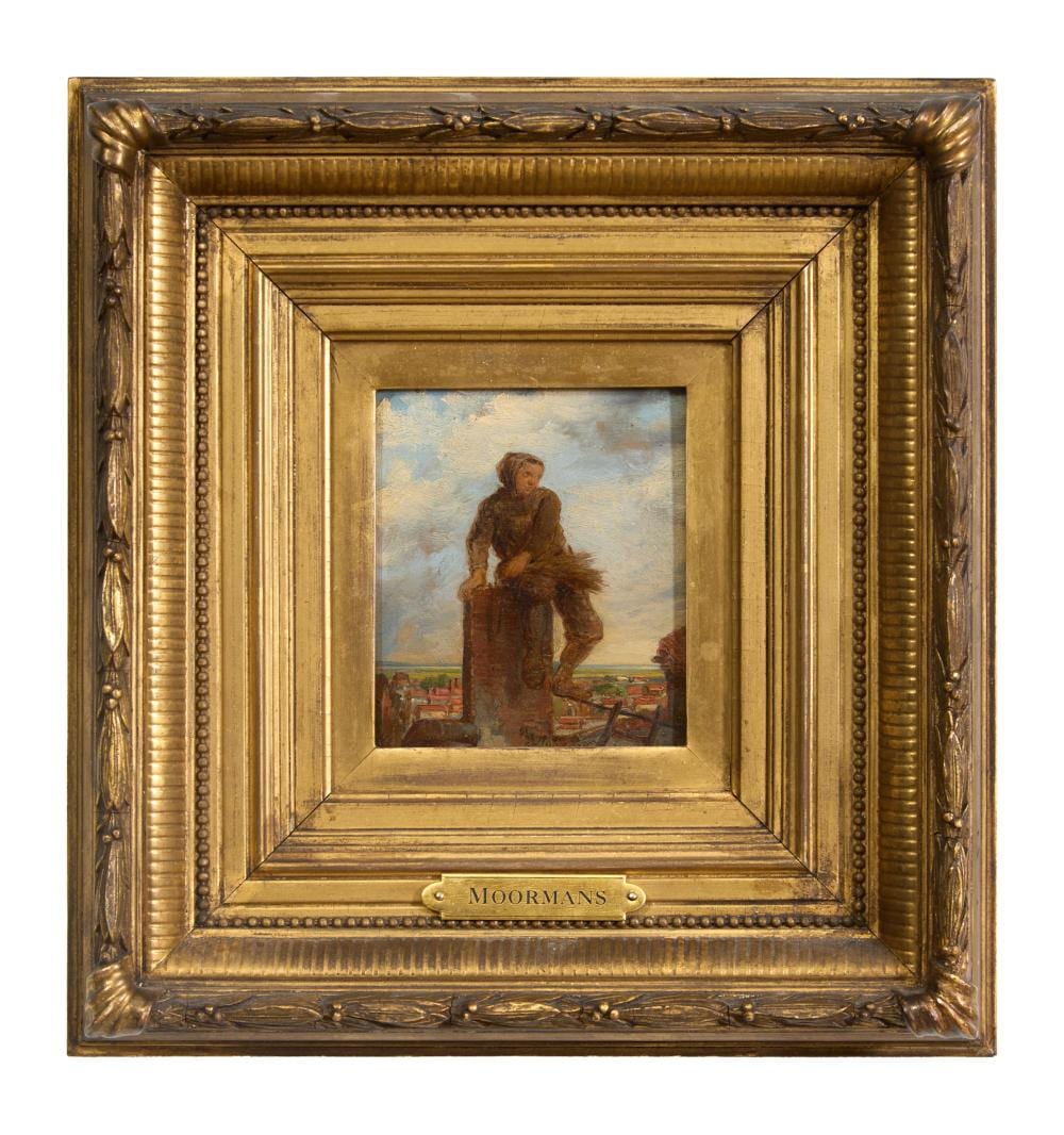 Franciscus Leonardus Johannes Moormans comparable auction result: frans moormans dutch belgian 1832 1893 chimney sweep h 4 1 4 in w 10 3 4 in framed h 11 in w 10 3 8 in