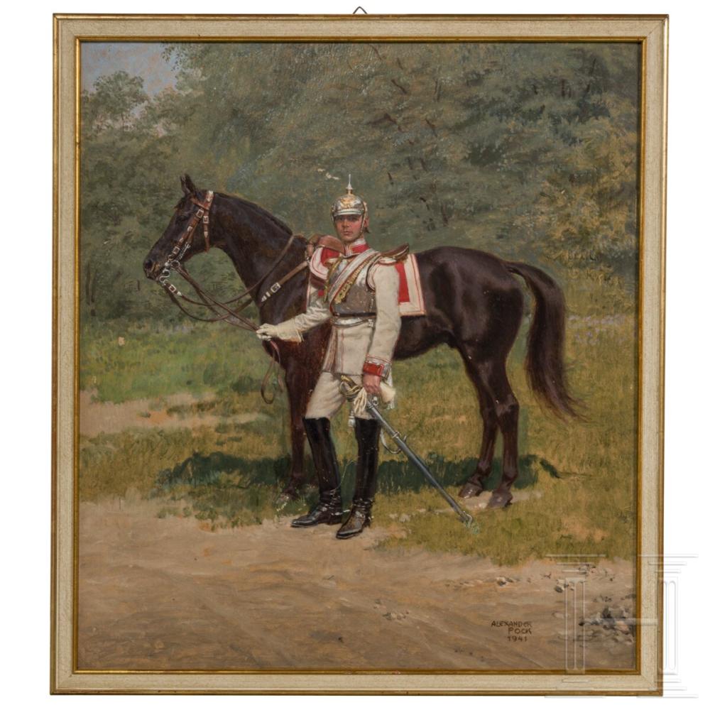 Alexander Pock comparable auction result: alexander pock 1871 1950 a portrait of an officer of cuirassier regiment von driesen westphalian no 4 dated 1941