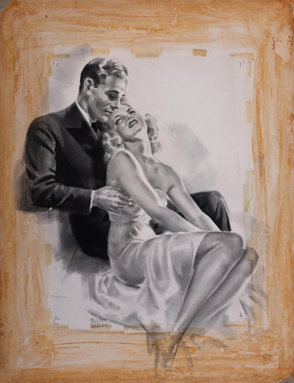 Ruskin Williams comparable auction result: ruskin williams american 1888 1966 man and woman watercolor and pastel on paper mounted on board sheet 26 1 8 x 20 in 66 4 x 50 8 cm