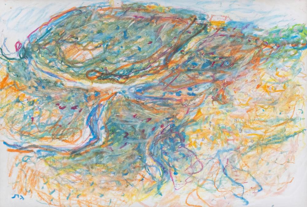 Eliahu Gat comparable auction result: eliahu gat 1919 1987 landscape oil pastels on paper
