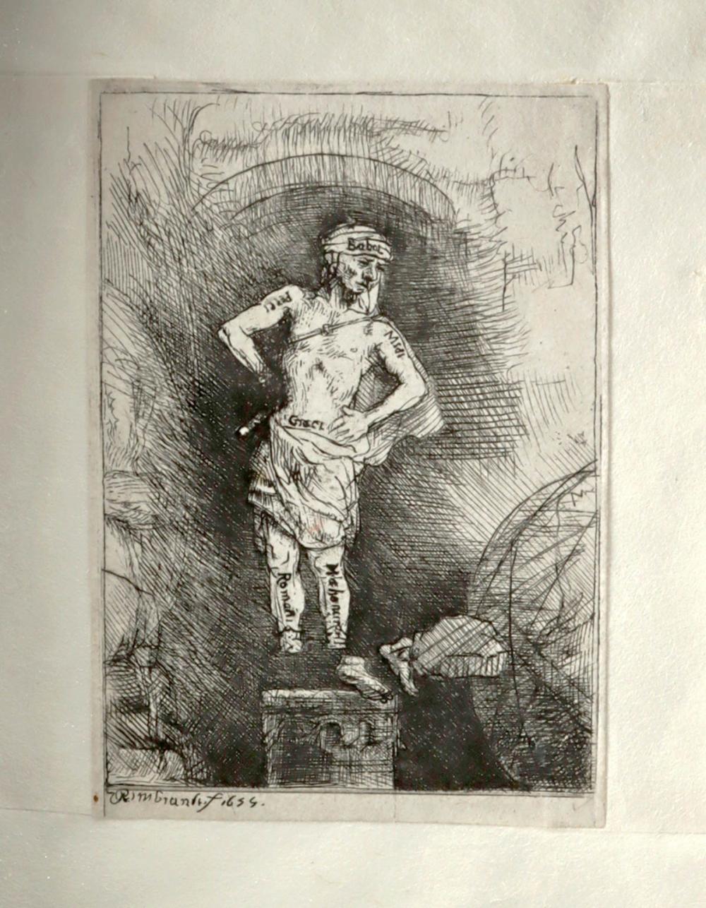 Rembrandt "The Statue of Nebuchadnezzer" (1655) sold by Artemis Fine Arts, lot 145 — auction record photograph