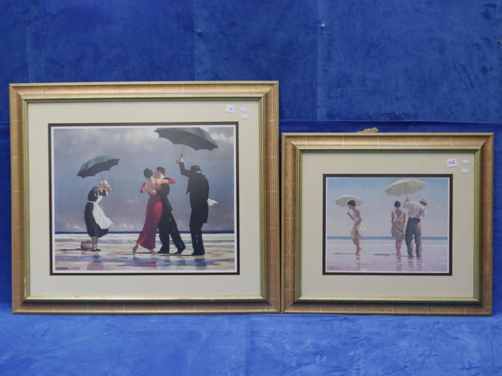 two framed jack vettriano prints the singing butler and the picnic party · Albion Antique Auction Centre · 2025-10-23 Jack Vettriano comparable auction result: two framed jack vettriano prints the singing butler and the picnic party