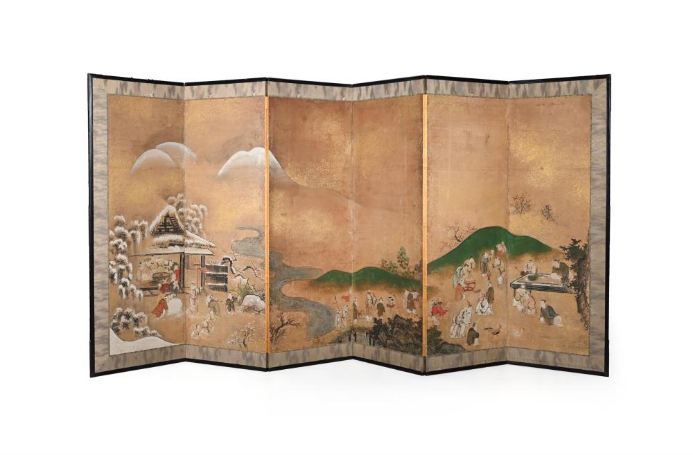 A Japanese Kano School Six-Fold Byobu sold by Dreweatts 1759 Fine Sales, lot 601 — auction record photograph