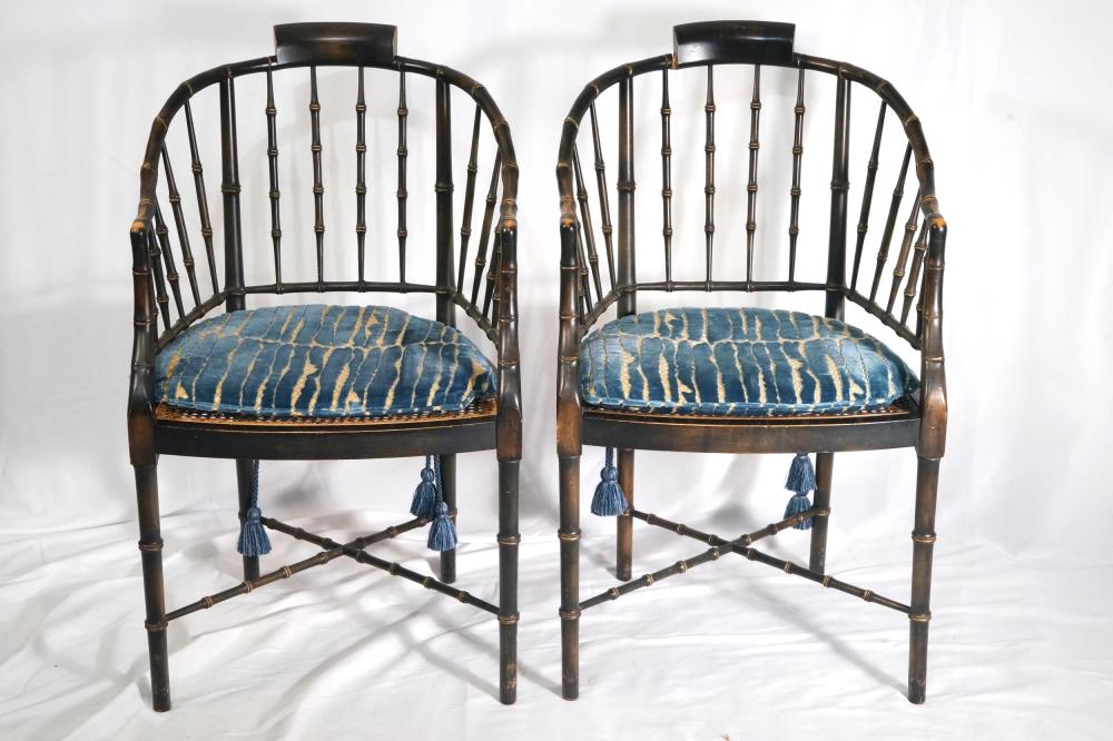 2 (Pair) of antique cane seat antique chairs sold by California Auctioneers, lot 413 — auction record photograph