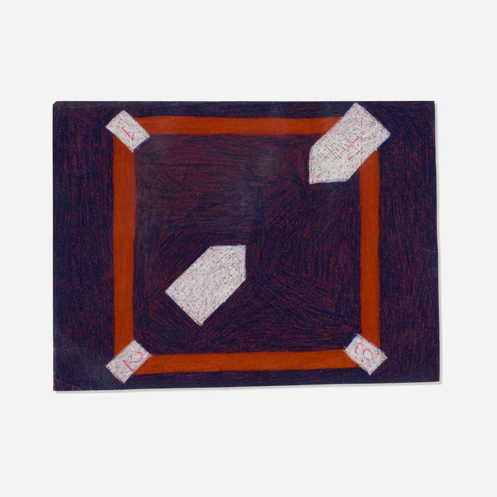 Eddie Arning comparable auction result: eddie arning colored pencils