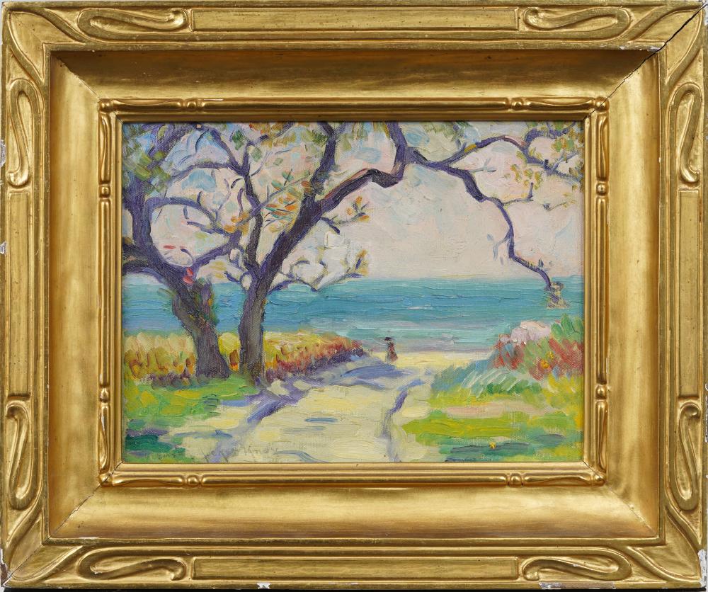 Susan Ricker Knox comparable auction result: susan ricker knox 1874 1959 antique american woman impressionist beach scene oil painting