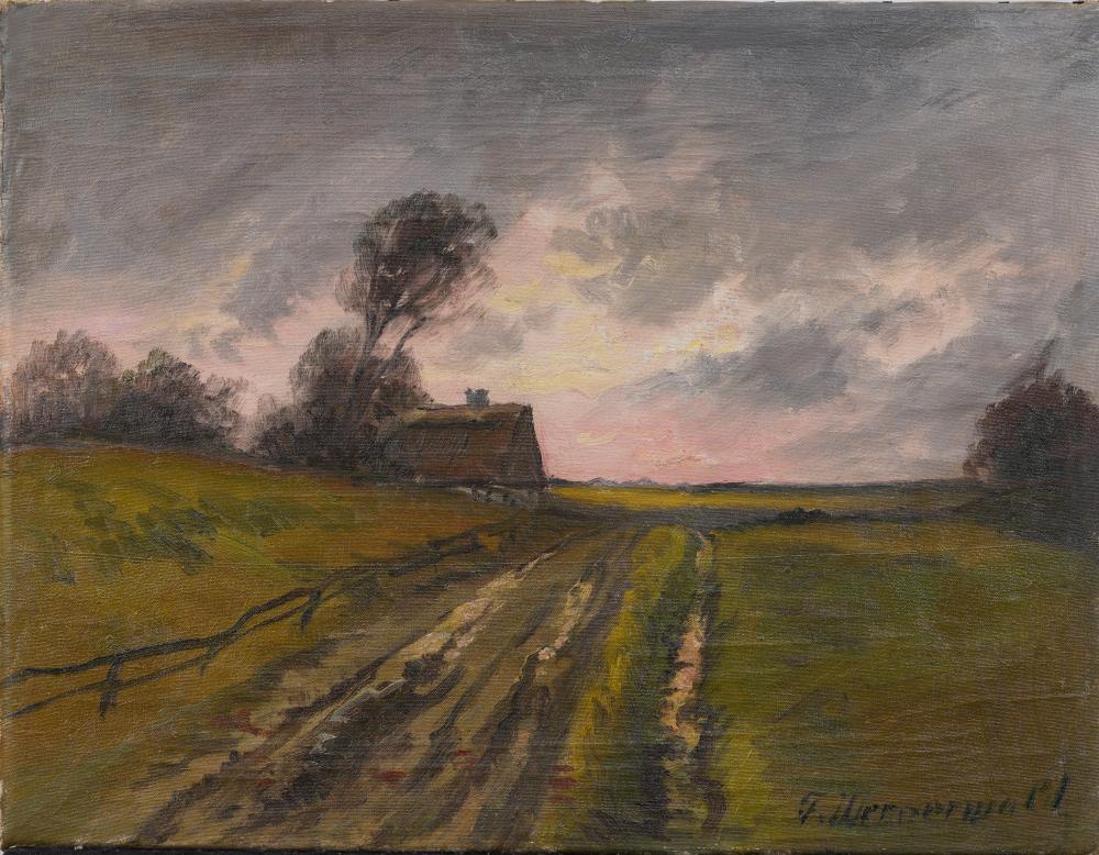 Finn Wennerwald comparable auction result: finn wennerwald 1896 1969 antique danish sunset landscape signed oil painting