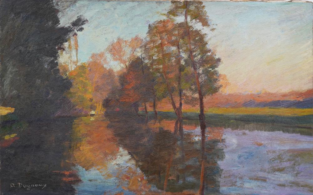 Albert Dagnaux comparable auction result: albert dagnaux 1861 1933 antique french impressionist sunset landscape impressionist oil painting