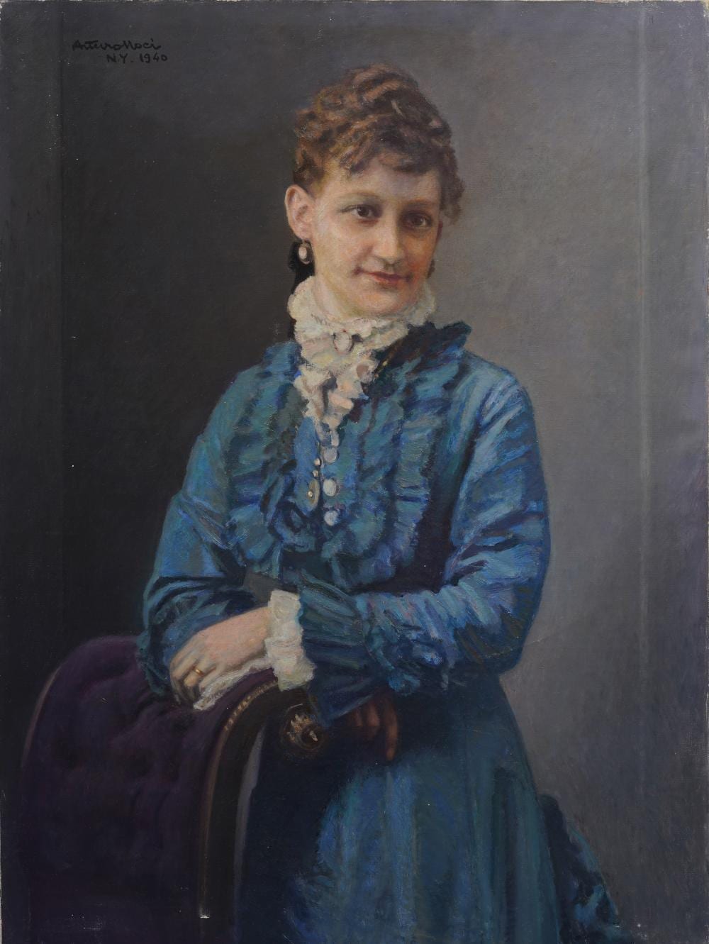 Arturo Noci comparable auction result: arturo noci 1874 1953 vintage american realist woman portrait signed 1940 original oil painting