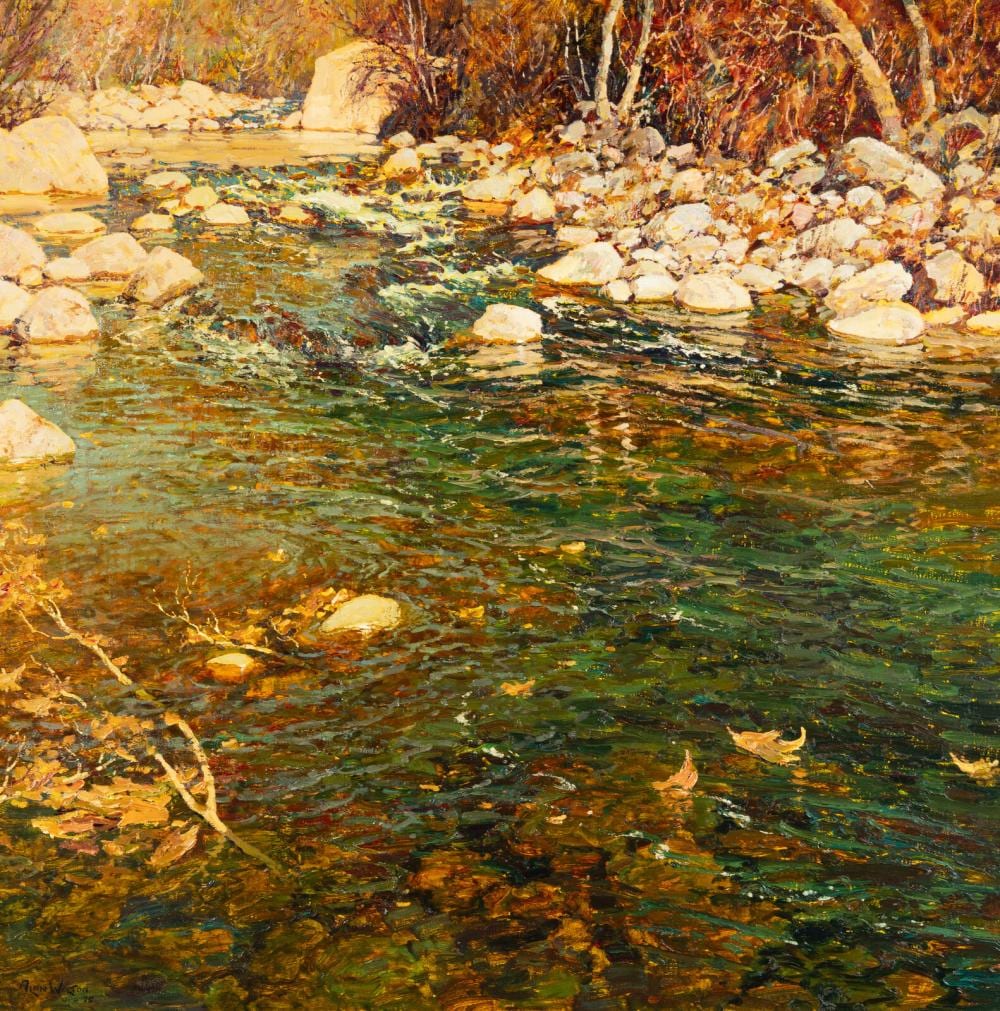 alan wolton english american b 1934 piping down the wild canyon 1995 · Freeman’s · 2025-11-06 Alan Wolton comparable auction result: alan wolton english american b 1934 piping down the wild canyon 1995