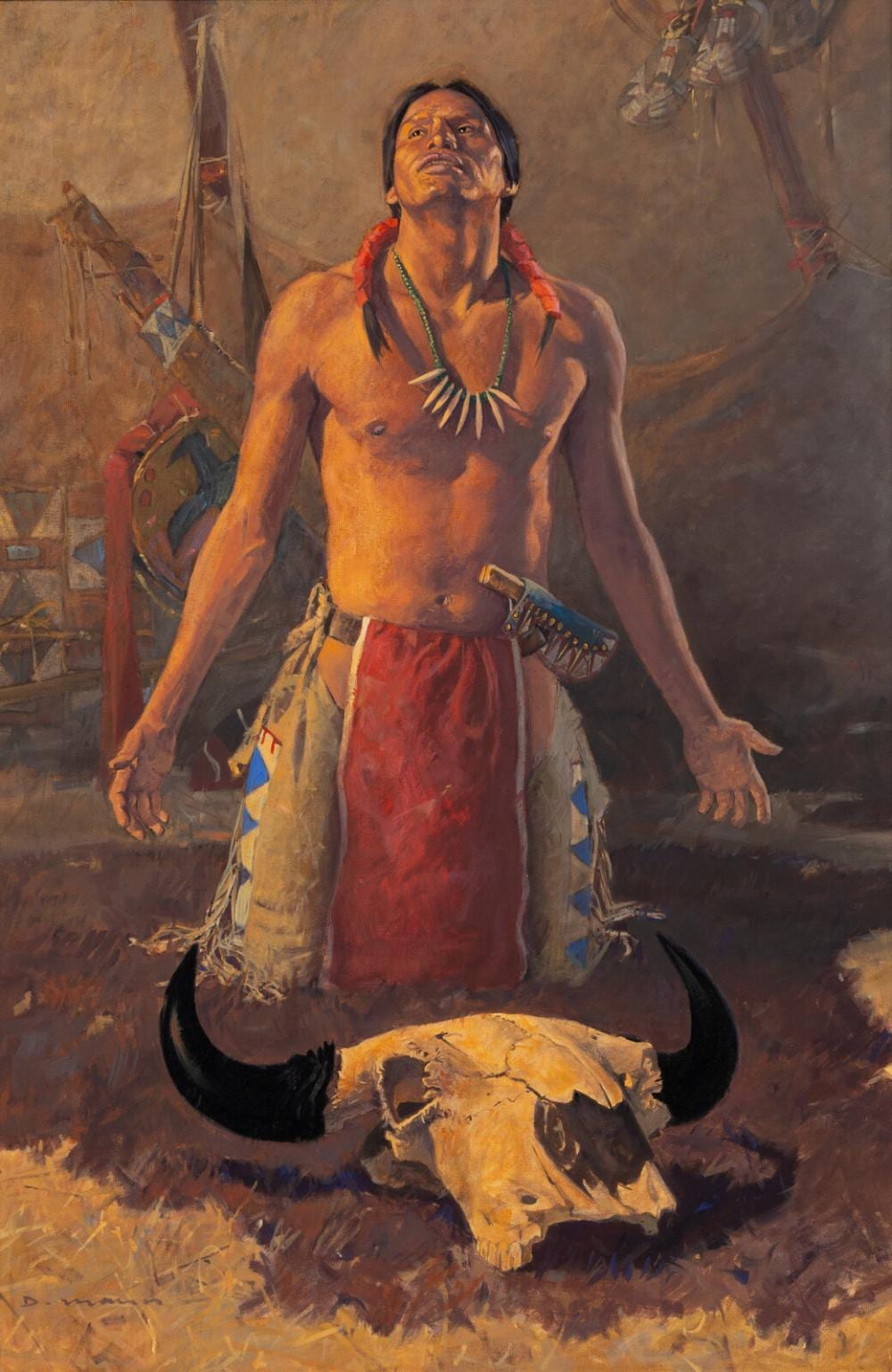 David Mann comparable auction result: david mann american b 1948 spirit of the buffalo 1995