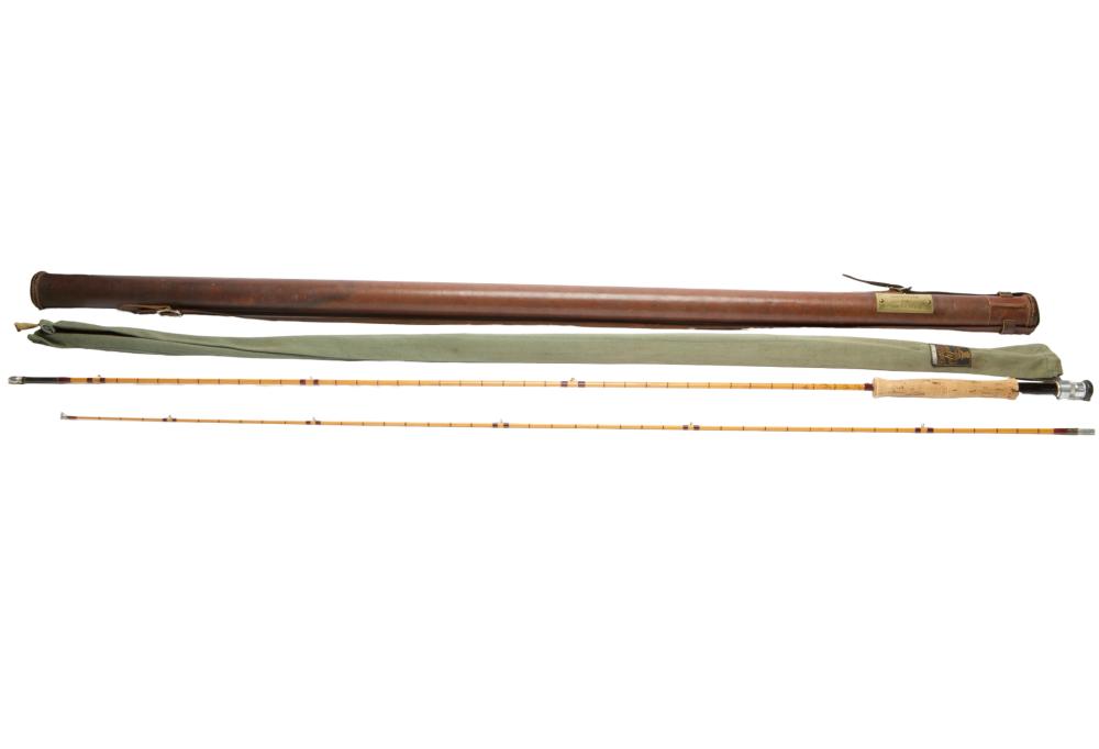 Exceptional c. 1936 Hardy "The Perfection" Palakona Split-Cane Bamboo Fly Rod with Royal Warrant Bag & Bespoke Provenance Tube for James H. Staub sold by Ace Of Estates, lot 989239 — auction record photograph