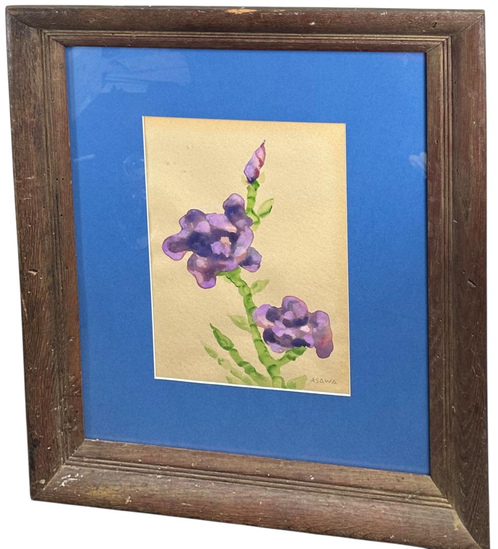 Ruth Asawa comparable auction result: ruth asawa watercolor purple iris