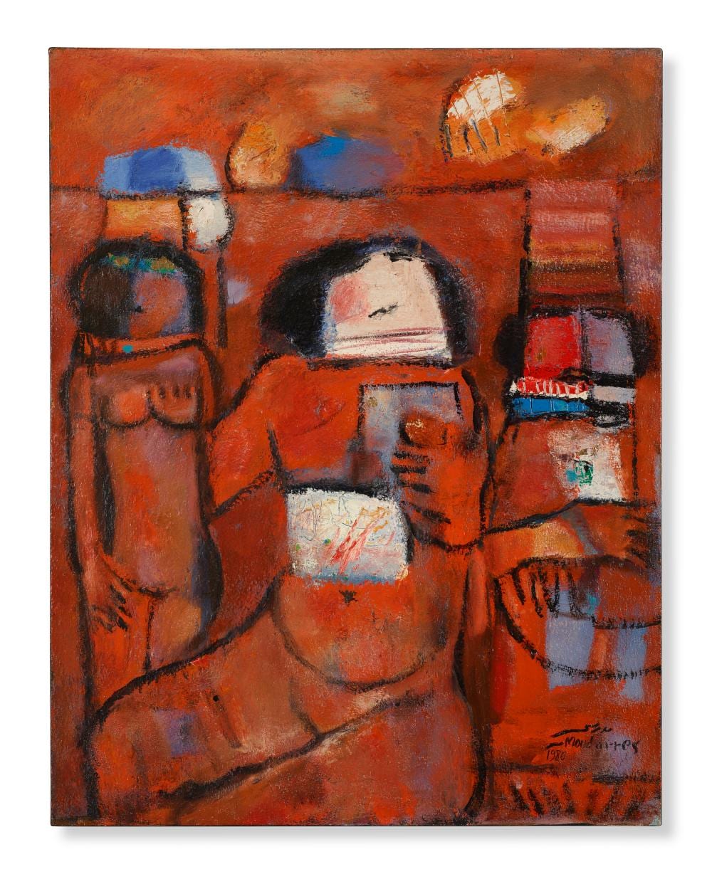 Fateh Moudarres comparable auction result: fateh moudarres 1922 aleppo 1999 damascus ziyarat ashtar the visit