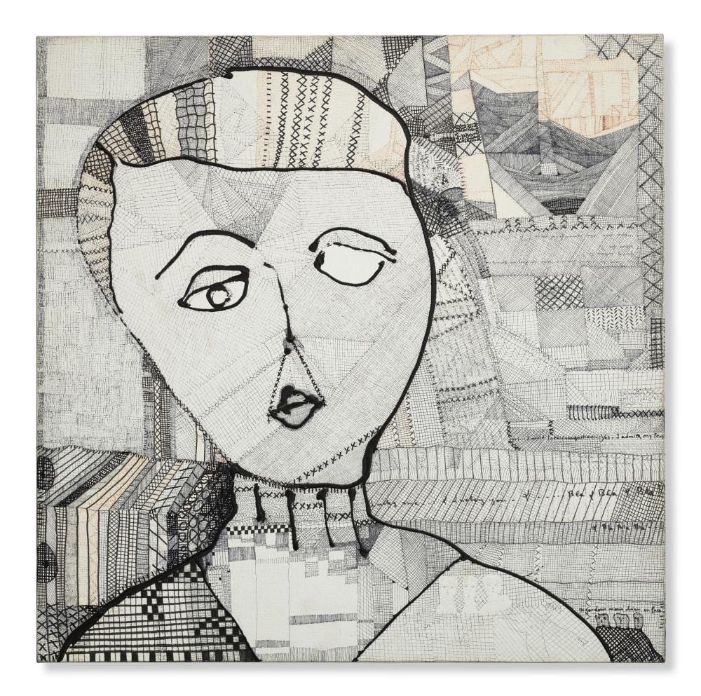Huguette Caland comparable auction result: huguette caland 1931 beirut 2019 beirut self portrait with words ac