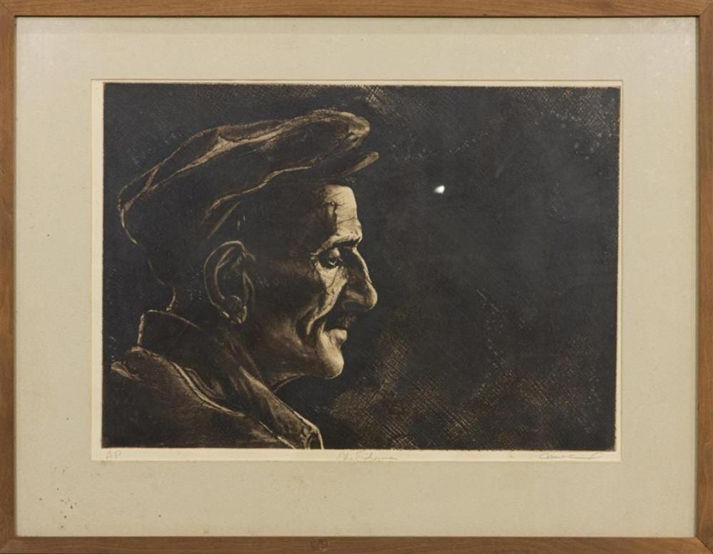 Harry McCormick comparable auction result: harry mccormick american b 1942 the fisherman etching pencil signed lower right edition artist proof overall with frame