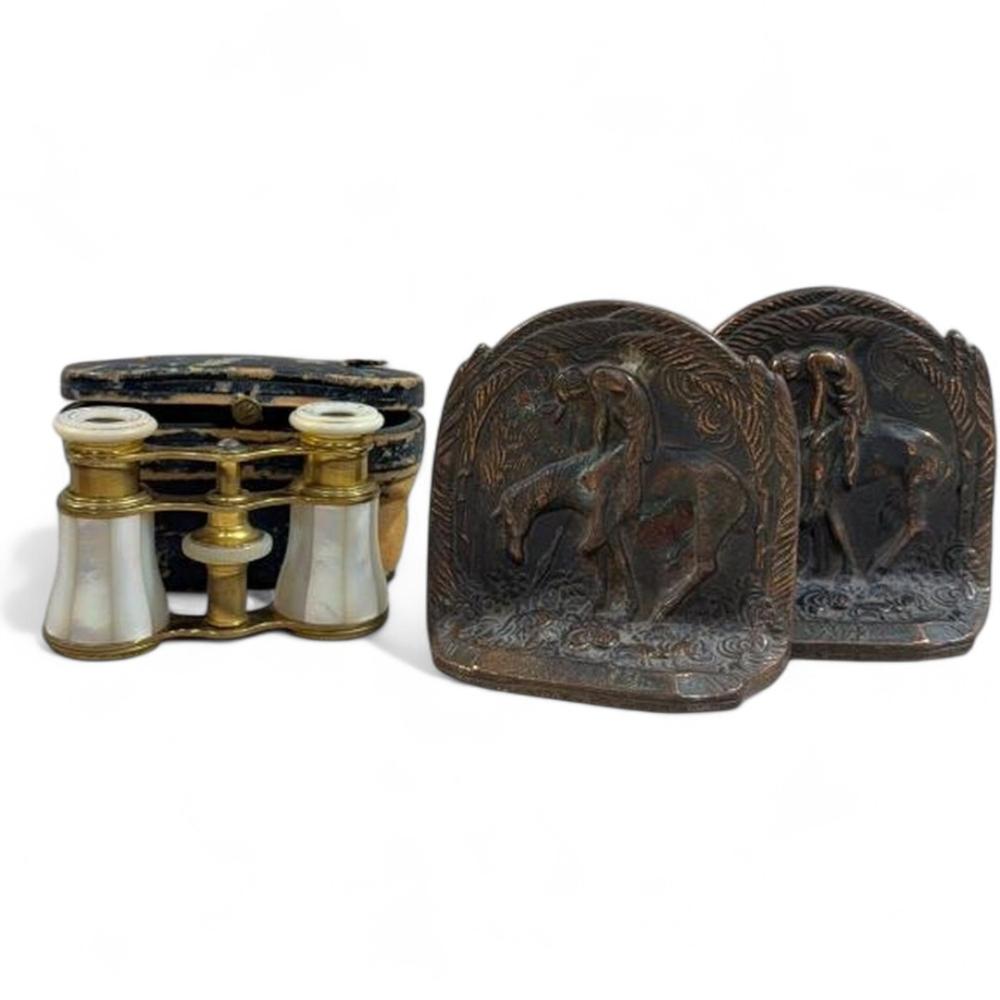 Eugène Isabey comparable auction result: antique mother of pearl opera glasses by l