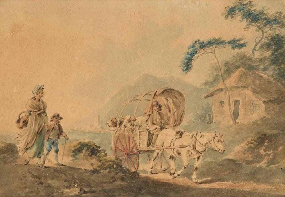 peter le cave dutch british 1769 c 1810 a farmer in a horse and cart transpor · Roseberys · 2025-11-12 Peter LaCave comparable auction result: peter le cave dutch british 1769 c 1810 a farmer in a horse and cart transpor
