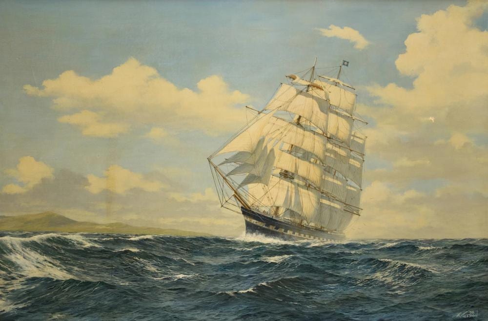 Kenneth Jepson comparable auction result: kenneth jepson british 1932 1998 a clipper at sea oil on canvas sig