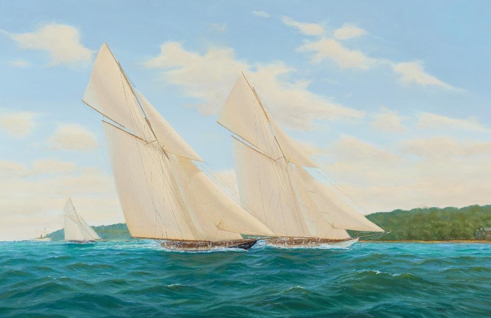 Shane Michael Couch comparable auction result: shane michael couch british b 1963 britannia vs vigilant oil on can