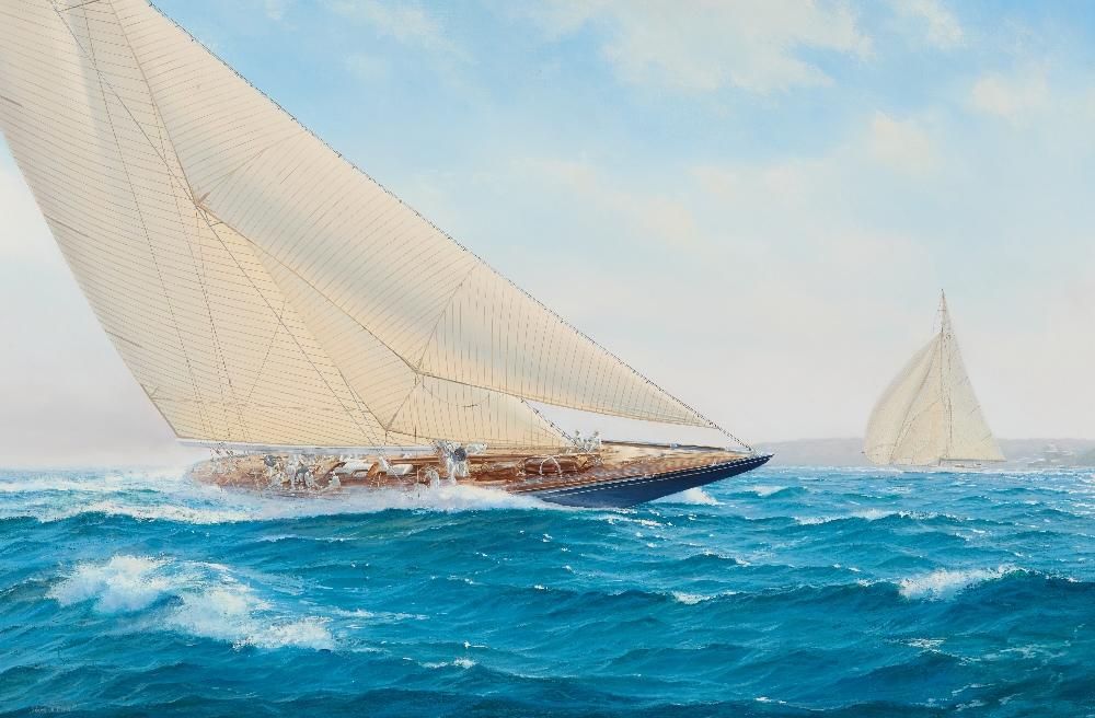 Shane Michael Couch comparable auction result: shane michael couch british b 1963 endeavour off cowes during mer trials with ve
