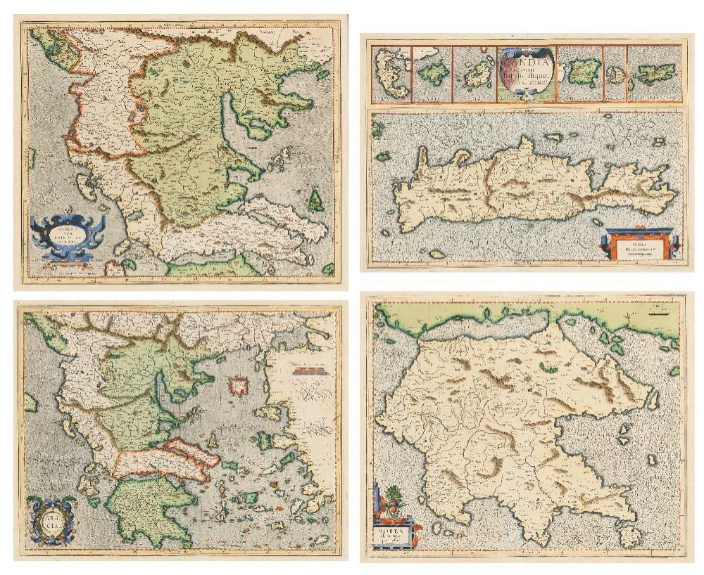 Gerhard Mercator comparable auction result: gerard mercator flemish 1512 1594 four maps from the melchior hondius atlas can