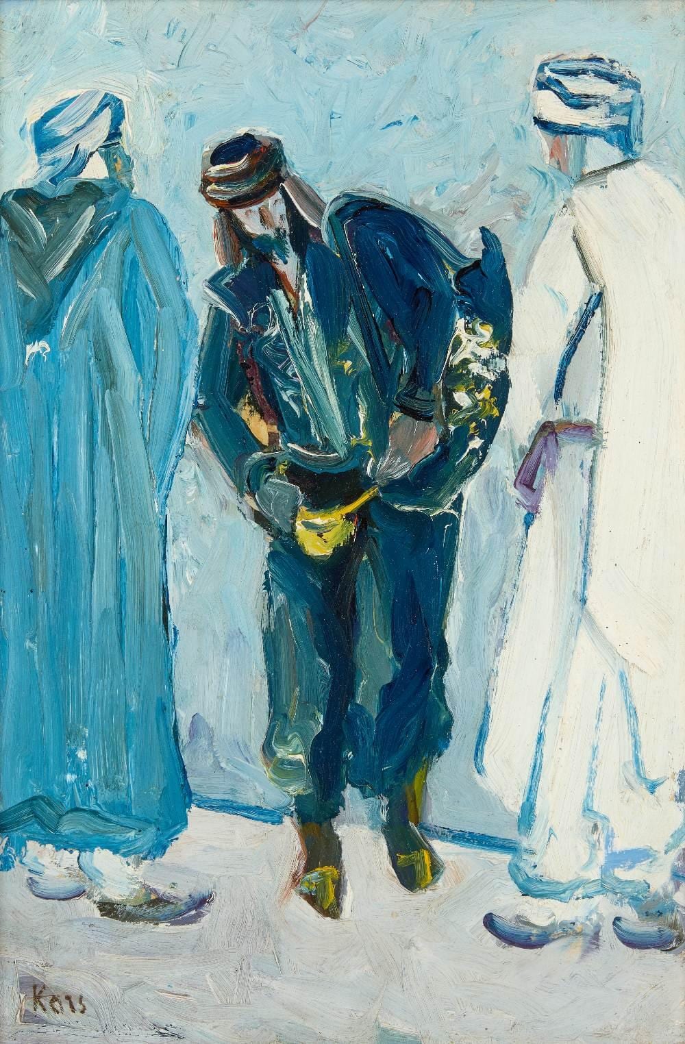 Georges Kars comparable auction result: georges kars czech 1880 82 1945 three figures standing full length wearing hea
