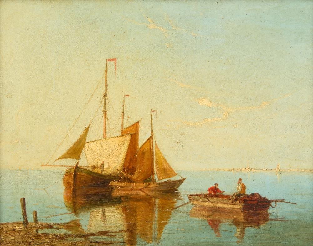 William Raymond Dommersen comparable auction result: william raymond dommersen british 1850 59 1927 boats on still water with a view