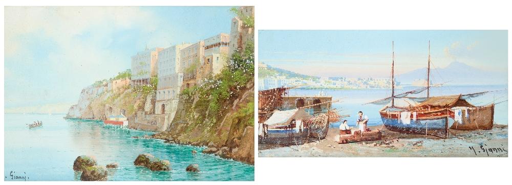 Girolamo Gianni comparable auction result: girolamo gianni italian 1837 1895 two views of the neapolitan coastline