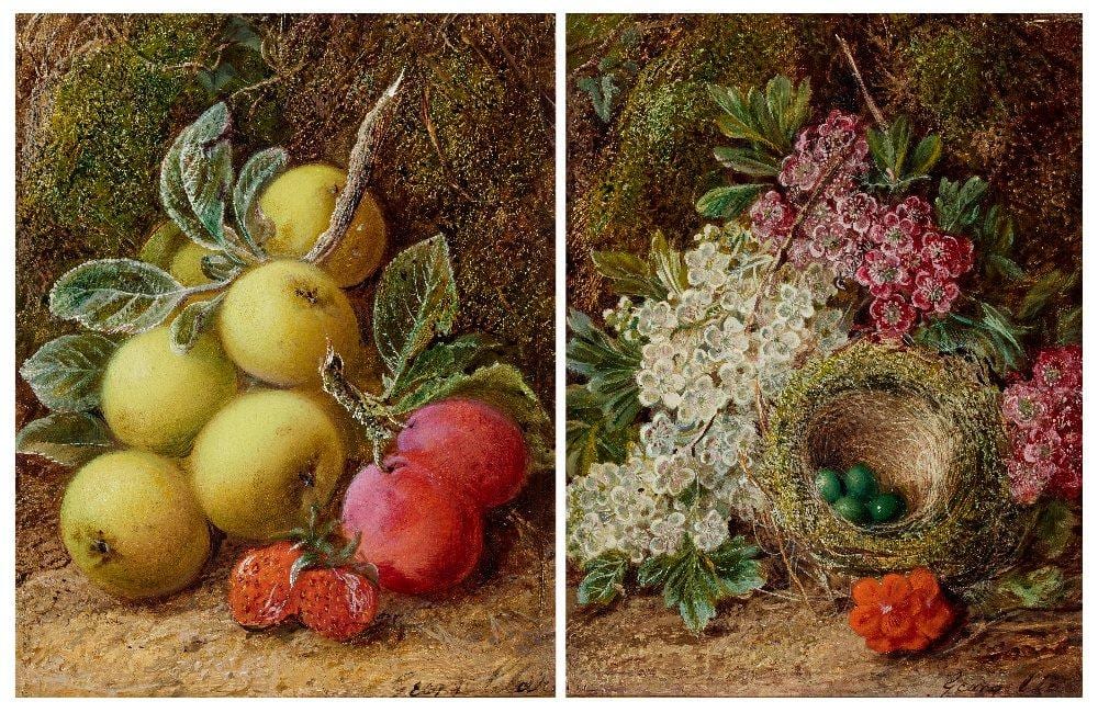 George Clare comparable auction result: george clare british c 1830 c 1900 still life with apples plums and strawberri