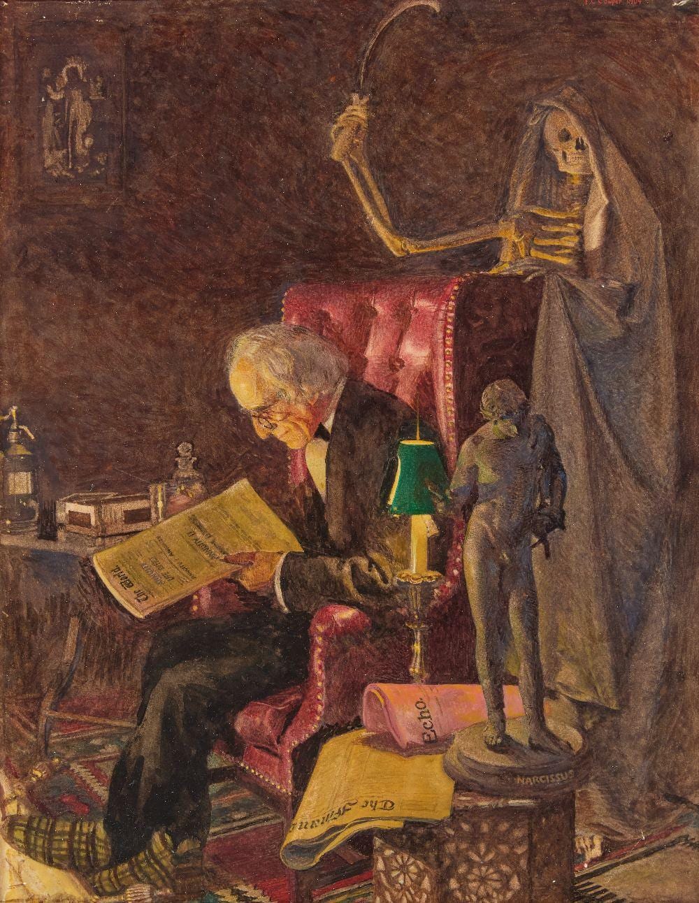 Frank Cadogan Cowper comparable auction result: frank cadogan cowper british 1877 1958 the late night read watercolo
