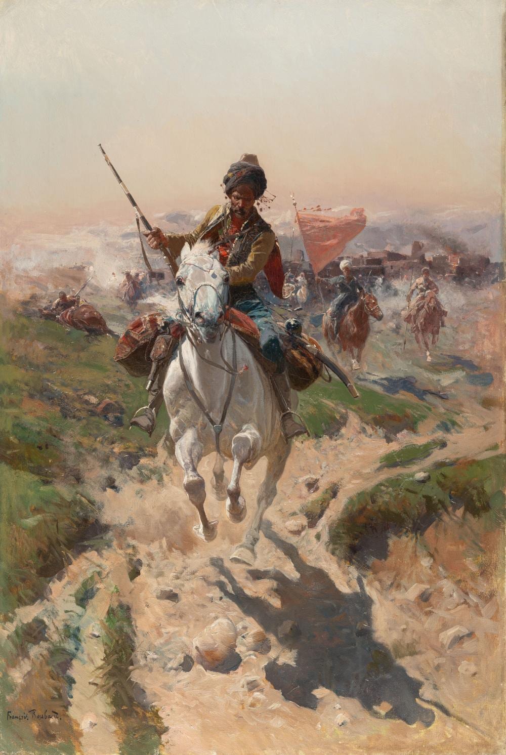 franz roubaud 1856 odessa m nchen 1928 kaukasischer reiter den feind verfolgend caucasian horseman pursuing the enemy · Karl & Faber · 2025-11-14 Franz Roubaud comparable auction result: franz roubaud 1856 odessa m nchen 1928 kaukasischer reiter den feind verfolgend caucasian horseman pursuing the enemy