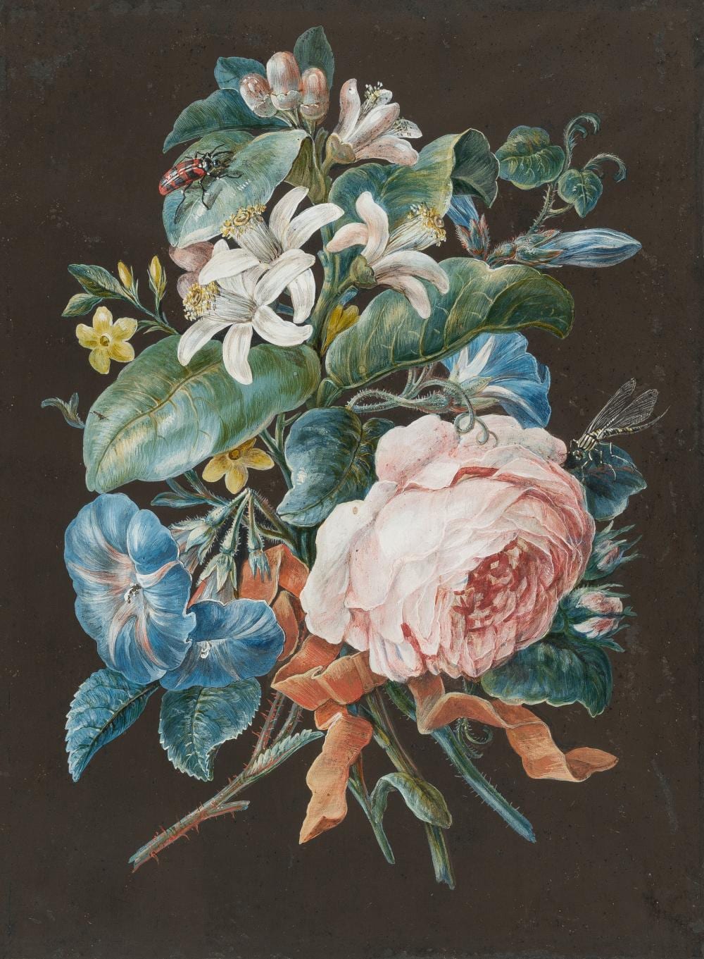 Barbara Regina Dietzsch comparable auction result: barbara regina dietzsch 1706 n rnberg 1783 blumengebinde aus rose prunkwinden und lilie floral arrangement of rose morning glory and lily