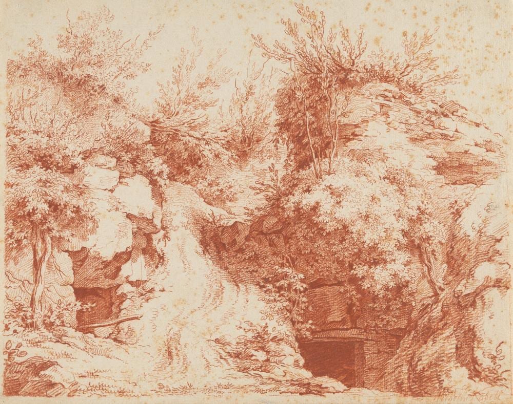 Johann Georg Wille comparable auction result: johann georg wille 1715 biebertal bei gie en paris 1808 landschaft mit anh he und stollenzug ngen landscape with a hill and tunnel entrances